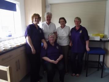 Lion Frances Bond, Mrs Rena Sclater, Mrs Beryl Holder and Lion Donna Chant led by Lion Doreen Norton (seated) DSCF0514