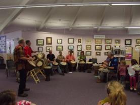 Fishbourne Drummers in Library DSCF0625